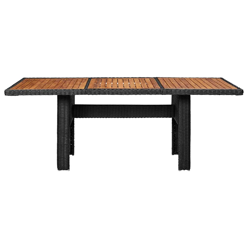 Fekete polyrattan kerti étkezőasztal 200 x 100 x 74 cm 2