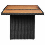 Fekete polyrattan kerti étkezőasztal 200 x 100 x 74 cm 3