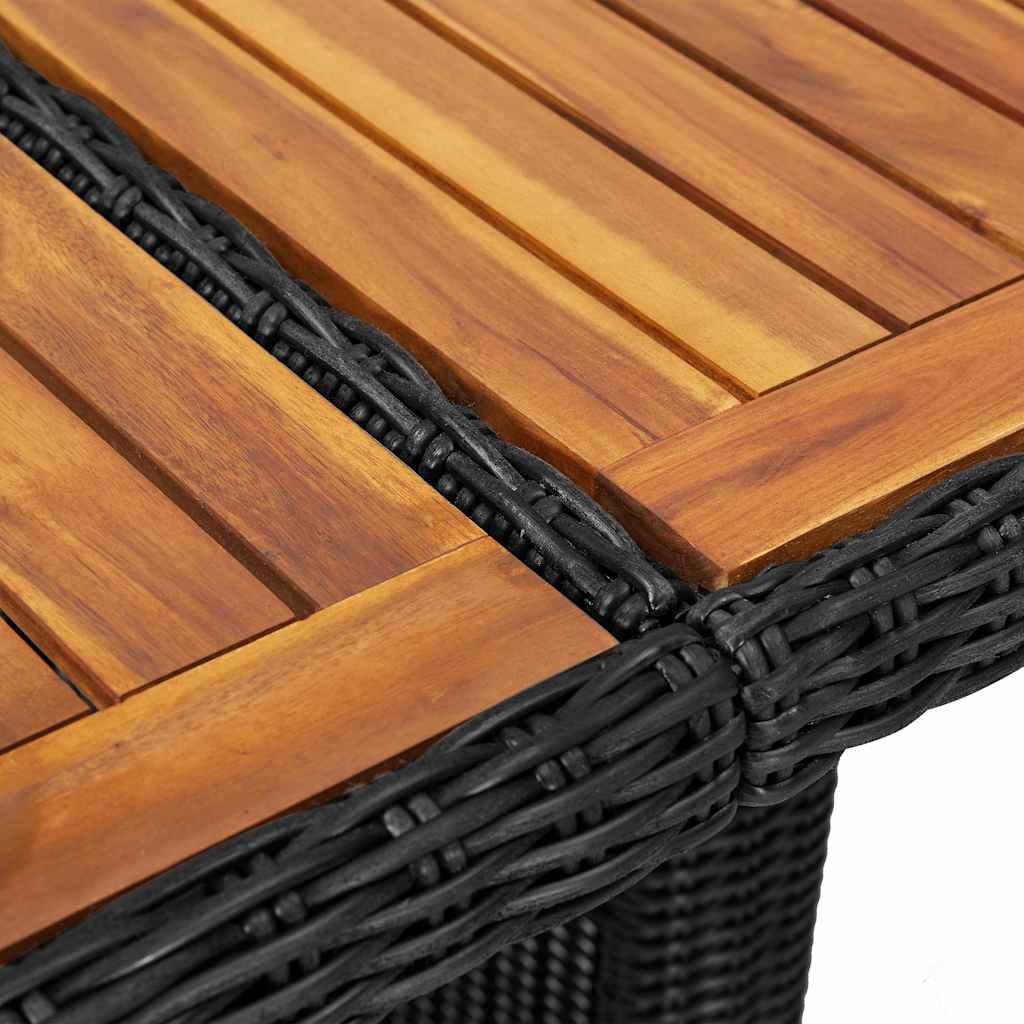 Fekete polyrattan kerti étkezőasztal 200 x 100 x 74 cm 5