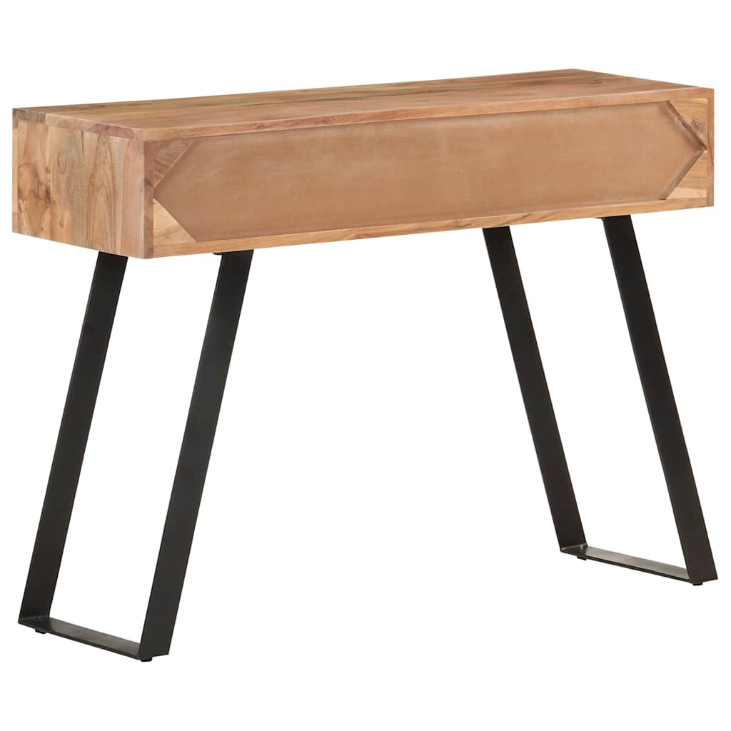 Természetes szélű tömör akácfa tálalóasztal 100 x 35 x 76 cm 4
