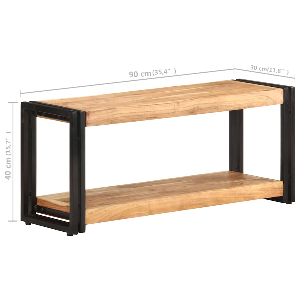 Tömör akácfa TV-szekrény 90 x 30 x 40 cm 7