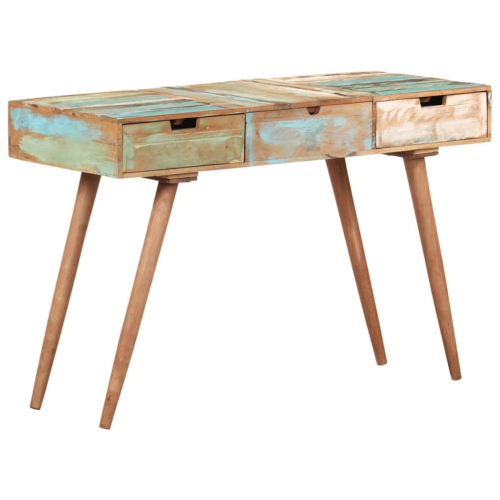Tömör újrahasznosított fa fésülködőasztal tükörrel 112x45x76 cm 2