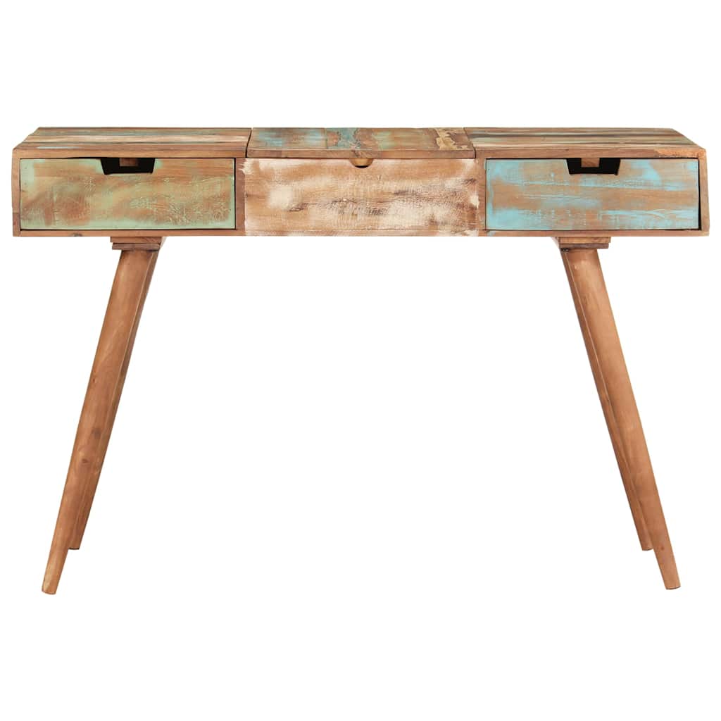 Tömör újrahasznosított fa fésülködőasztal tükörrel 112x45x76 cm 3
