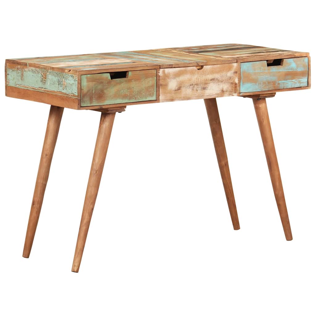 Tömör újrahasznosított fa fésülködőasztal tükörrel 112x45x76 cm 10