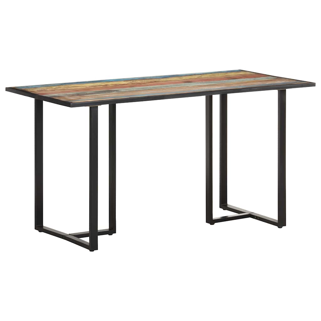 Tömör újrahasznosított fa étkezőasztal 140 cm 7