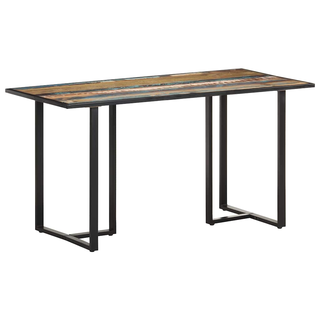 Tömör újrahasznosított fa étkezőasztal 140 cm 8