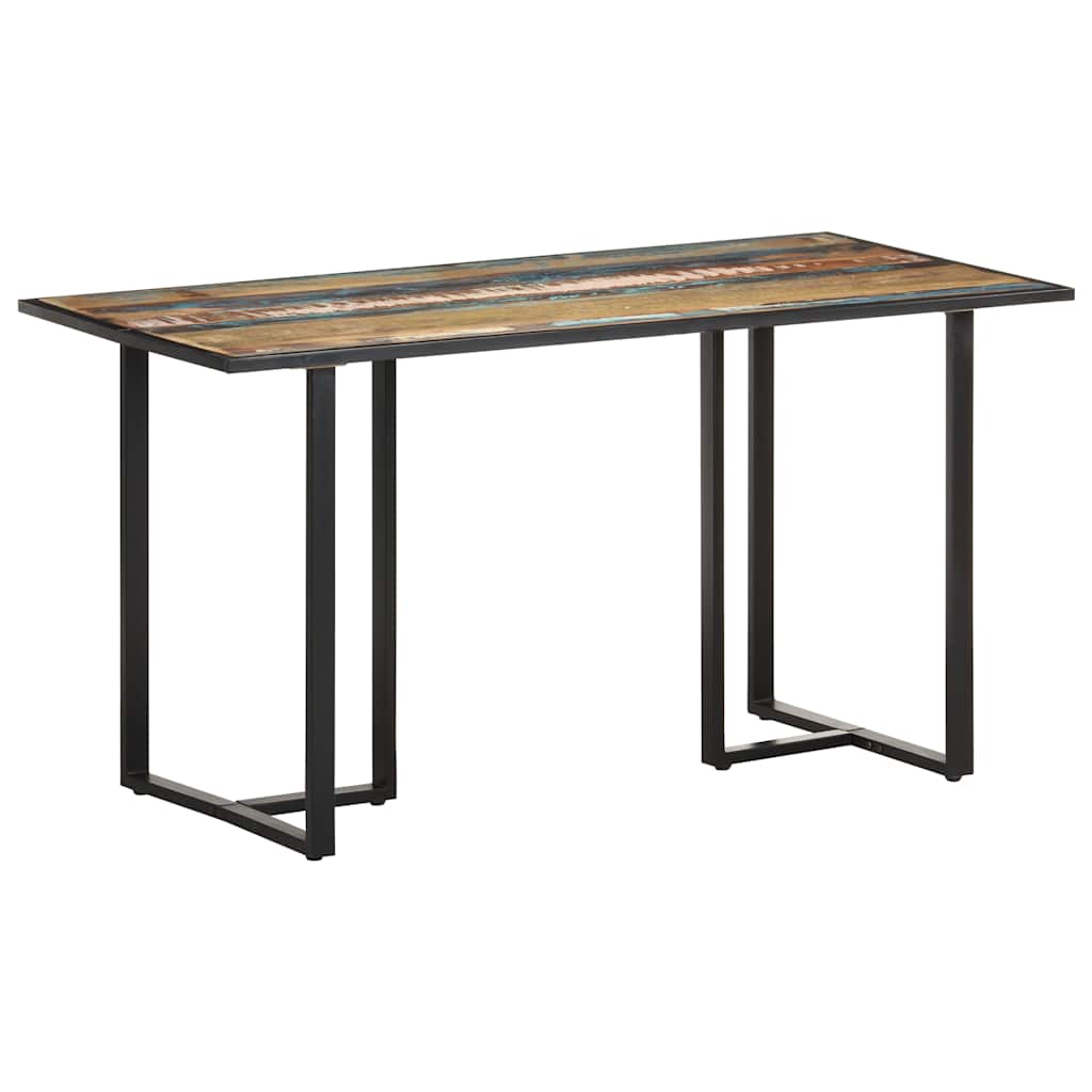 Tömör újrahasznosított fa étkezőasztal 140 cm 9