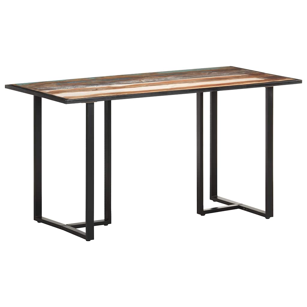 Tömör újrahasznosított fa étkezőasztal 140 cm 10