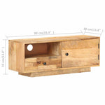 Tömör mangófa TV-szekrény 90 x 30 x 35 cm 6