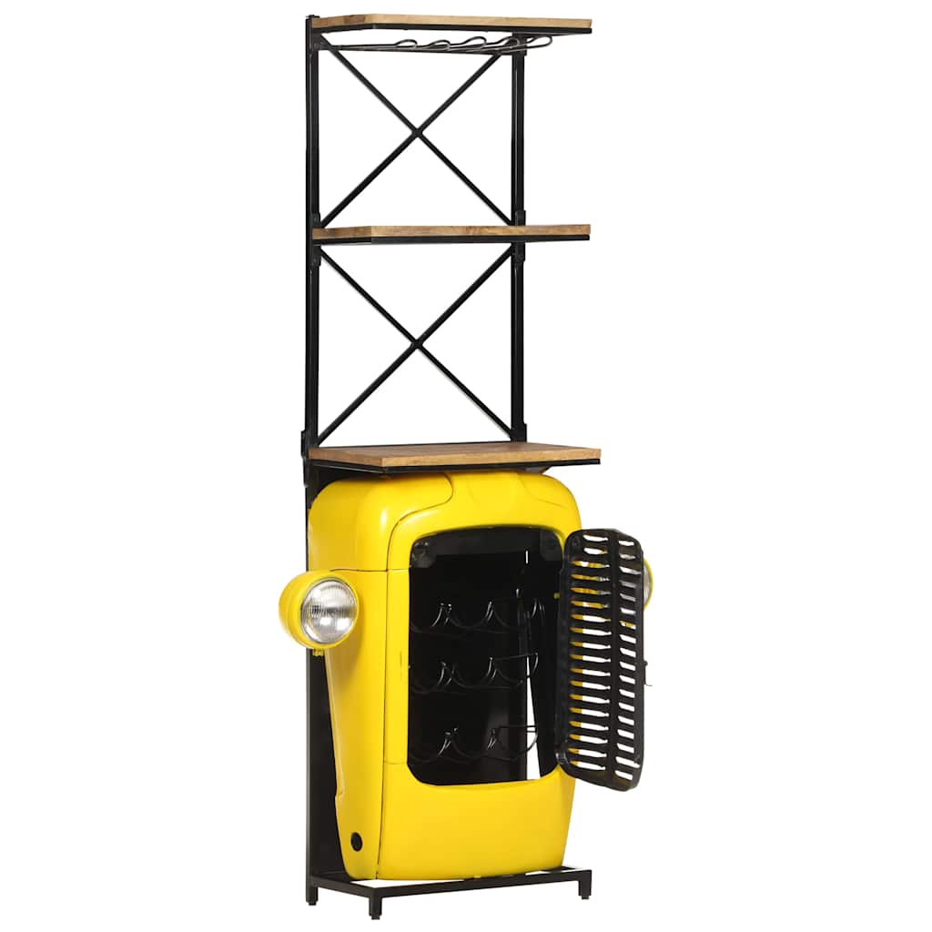Sárga tömör mangófa traktor borszekrény 49 x 31 x 172 cm 2