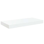 2 db magasfényű fehér MDF lebegő fali polc 50 x 23,5 x 3,8 cm 6