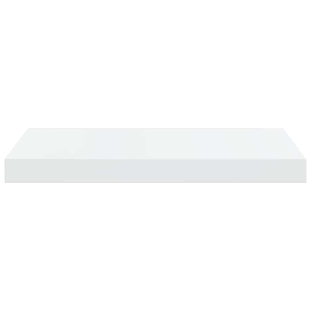 2 db magasfényű fehér MDF lebegő fali polc 50 x 23,5 x 3,8 cm 7
