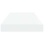 2 db magasfényű fehér MDF lebegő fali polc 50 x 23,5 x 3,8 cm 8