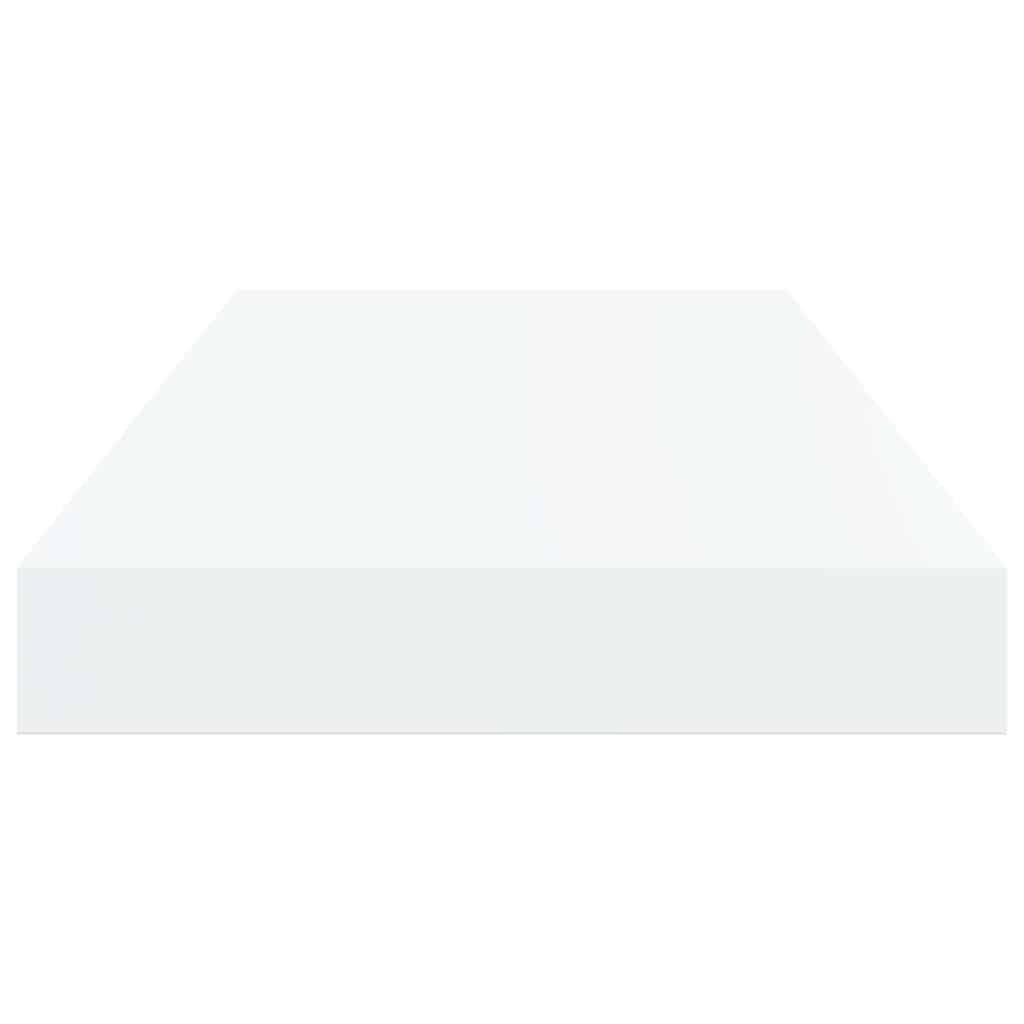 2 db magasfényű fehér MDF lebegő fali polc 50 x 23,5 x 3,8 cm 8