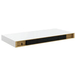 2 db magasfényű fehér MDF lebegő fali polc 50 x 23,5 x 3,8 cm 9