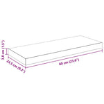 2 db magasfényű fehér MDF lebegő fali polc 60 x 23,5 x 3,8 cm 15