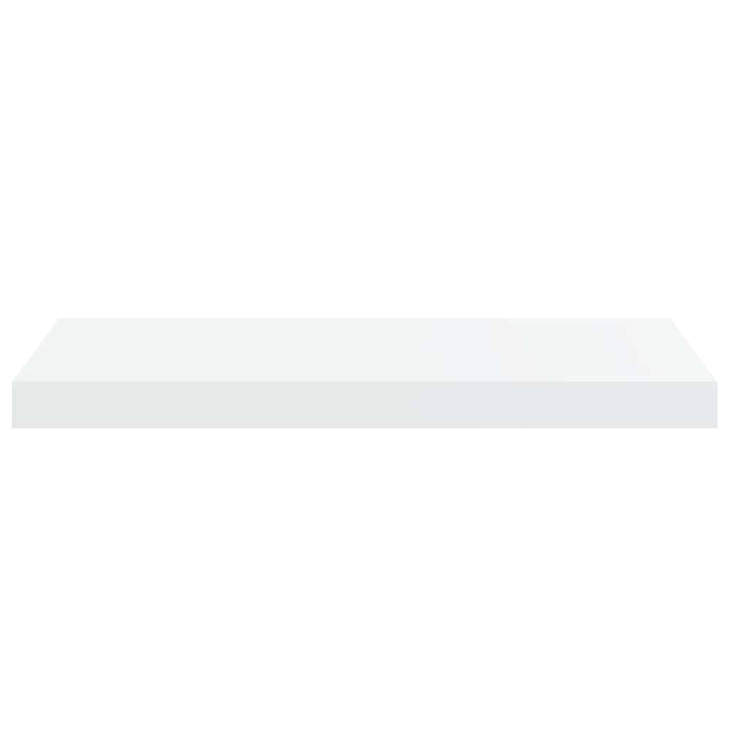 2 db magasfényű fehér MDF lebegő fali polc 60 x 23,5 x 3,8 cm 7