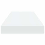 2 db magasfényű fehér MDF lebegő fali polc 60 x 23,5 x 3,8 cm 8