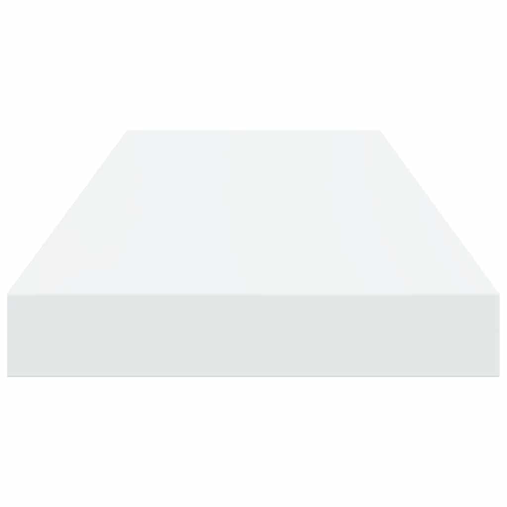 2 db magasfényű fehér MDF lebegő fali polc 60 x 23,5 x 3,8 cm 8