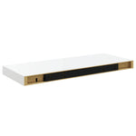 2 db magasfényű fehér MDF lebegő fali polc 60 x 23,5 x 3,8 cm 9