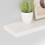2 db magasfényű fehér MDF lebegő fali polc 80 x 23,5 x 3,8 cm 4