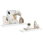 2 db magasfényű fehér MDF lebegő fali polc 80 x 23,5 x 3,8 cm 5