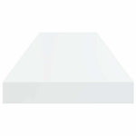 2 db magasfényű fehér MDF lebegő fali polc 80 x 23,5 x 3,8 cm 7