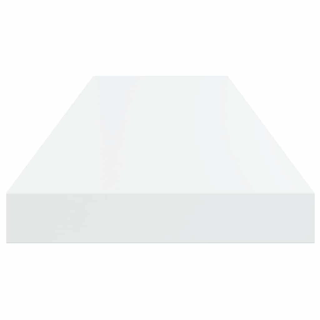 2 db magasfényű fehér MDF lebegő fali polc 80 x 23,5 x 3,8 cm 7