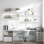 4 db magasfényű fehér MDF lebegő fali polc 120 x 23,5 x 3,8 cm 3