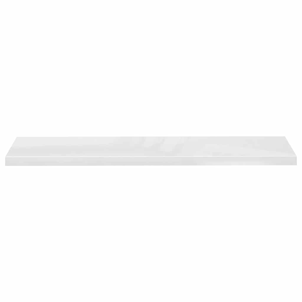 4 db magasfényű fehér MDF lebegő fali polc 120 x 23,5 x 3,8 cm 6