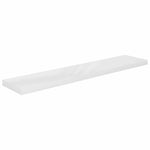 4 db magasfényű fehér MDF lebegő fali polc 120 x 23,5 x 3,8 cm 7