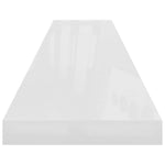 4 db magasfényű fehér MDF lebegő fali polc 120 x 23,5 x 3,8 cm 8