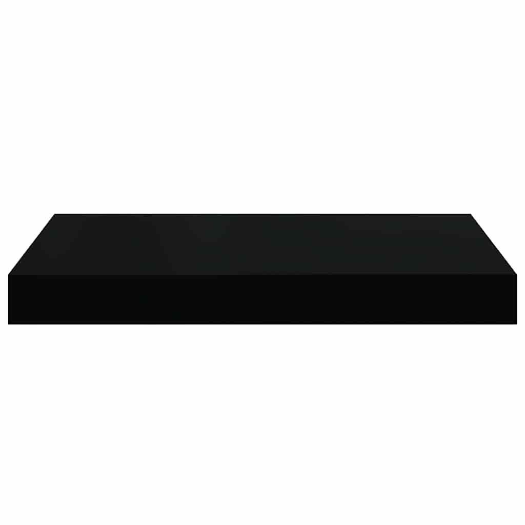 4 db magasfényű fekete MDF lebegő fali polc 40 x 23,5 x 3,8 cm 6