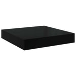 4 db magasfényű fekete MDF lebegő fali polc 40 x 23,5 x 3,8 cm 7