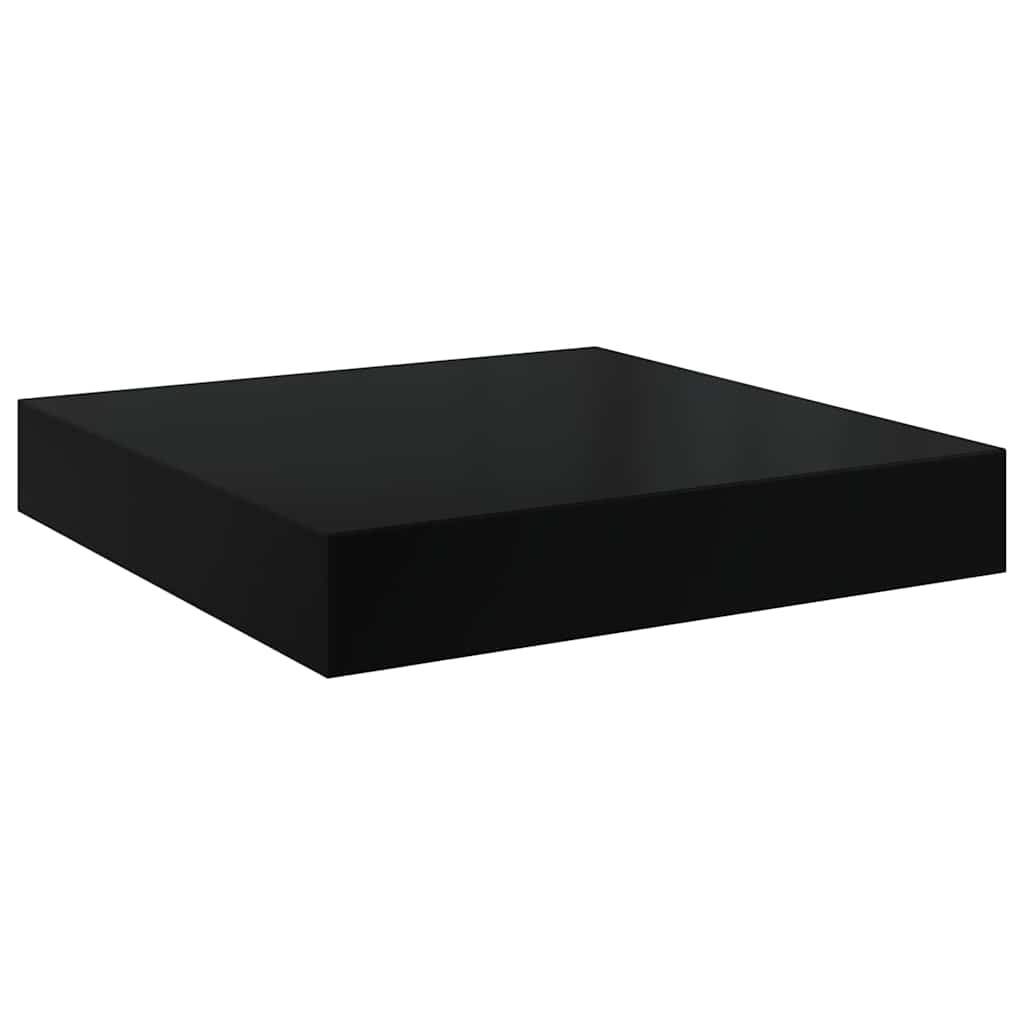 4 db magasfényű fekete MDF lebegő fali polc 40 x 23,5 x 3,8 cm 7
