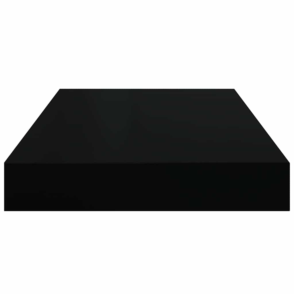 4 db magasfényű fekete MDF lebegő fali polc 40 x 23,5 x 3,8 cm 8
