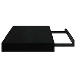 4 db magasfényű fekete MDF lebegő fali polc 40 x 23,5 x 3,8 cm 11
