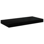 2 db magasfényű fekete MDF lebegő fali polc 50 x 23,5 x 3,8 cm 7