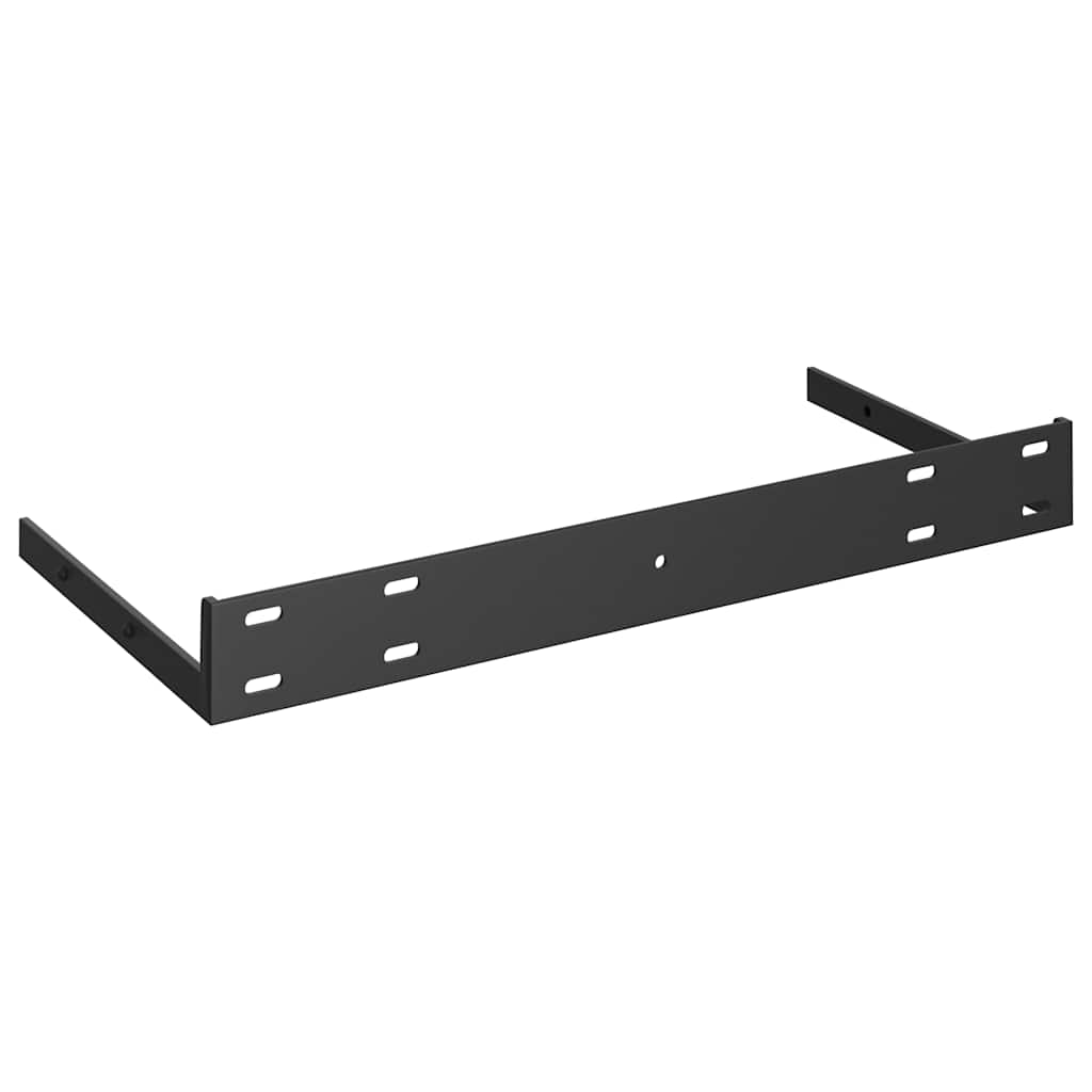 4 db magasfényű fekete MDF lebegő fali polc 50 x 23,5 x 3,8 cm 13