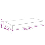 4 db magasfényű fekete MDF lebegő fali polc 50 x 23,5 x 3,8 cm 15