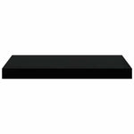 4 db magasfényű fekete MDF lebegő fali polc 50 x 23,5 x 3,8 cm 6