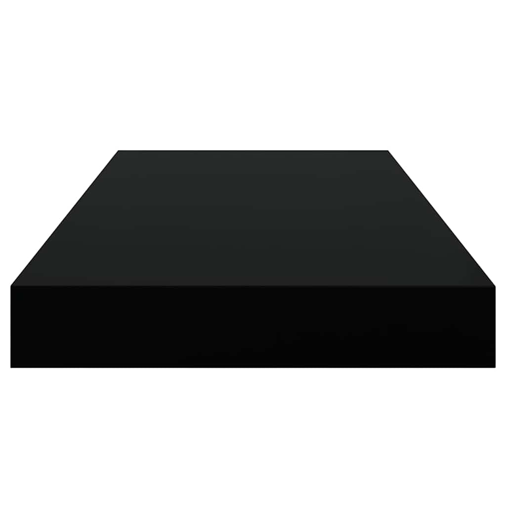 4 db magasfényű fekete MDF lebegő fali polc 50 x 23,5 x 3,8 cm 8