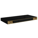 4 db magasfényű fekete MDF lebegő fali polc 50 x 23,5 x 3,8 cm 9