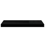 4 db magasfényű fekete MDF lebegő fali polc 60 x 23,5 x 3,8 cm 6