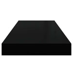4 db magasfényű fekete MDF lebegő fali polc 60 x 23,5 x 3,8 cm 8