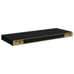 4 db magasfényű fekete MDF lebegő fali polc 60 x 23,5 x 3,8 cm 9