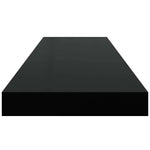 2 db magasfényű fekete MDF lebegő fali polc 80 x 23,5 x 3,8 cm 8