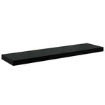 4 db magasfényű fekete MDF fali polc 90 x 23,5 x 3,8 cm 6