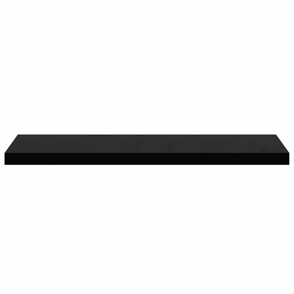 4 db magasfényű fekete MDF fali polc 90 x 23,5 x 3,8 cm 7