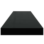 4 db magasfényű fekete MDF fali polc 90 x 23,5 x 3,8 cm 8